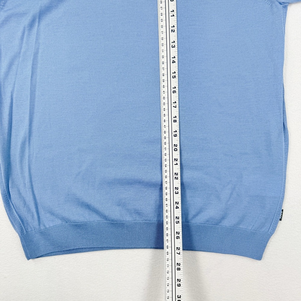 Boss Leno P Virgin Italian Wool Crewneck Sweater L Mens Pastel Blue Light NWT - Picture 9 of 9